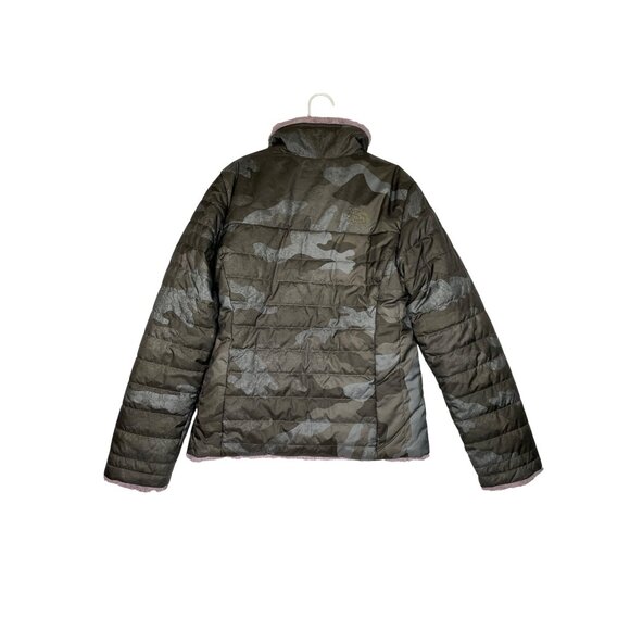 The North Face Girls Reversible Jacket 4T Camo Puffer Fur Snow - Picture 7 of 8